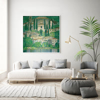 Thumbnail for Wall Art 40cmx40cm Kirche In Cassone by Gustav Klimt White Frame Canvas