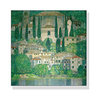 Thumbnail for Wall Art 90cmx90cm Kirche In Cassone by Gustav Klimt White Frame Canvas