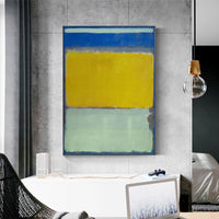 Thumbnail for Wall Art 100cmx150cm Blue Yellow Green By Mark Rothko Black Frame Canvas