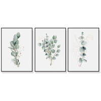 Thumbnail for Wall Art 60cmx90cm Eucalyptus Plant 3 Sets Black Frame Canvas
