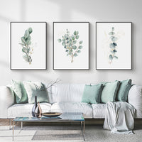 Thumbnail for Wall Art 60cmx90cm Eucalyptus Plant 3 Sets Black Frame Canvas
