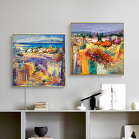 Thumbnail for Wall Art 50cmx50cm Estate Italiana 2 Sets Gold Frame Canvas