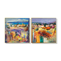 Thumbnail for Wall Art 60cmx60cm Estate Italiana 2 Sets Gold Frame Canvas