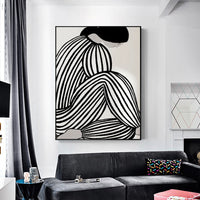 Thumbnail for Wall Art 70cmx100cm Mid Century Figure Black Frame Canvas