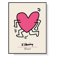 Thumbnail for Wall Art 50cmx70cm Keith Haring Love Pop Art Black Frame Canvas
