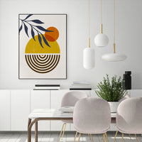 Thumbnail for Wall Art 80cmx120cm Sun and Moon Black Frame Canvas