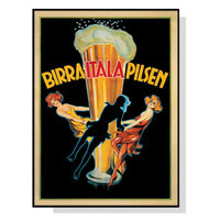 Thumbnail for Wall Art 60cmx90cm Birra Itala Pilsen Black Frame Canvas