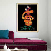 Thumbnail for Wall Art 50cmx70cm Bitter Campari Gold Frame Canvas