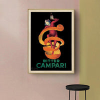 Thumbnail for Wall Art 90cmx135cm Bitter Campari Gold Frame Canvas