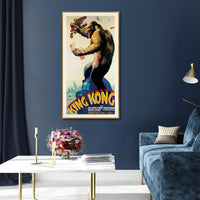 Thumbnail for Wall Art 50cmx100cm King Kong 1933 Gold Frame Canvas