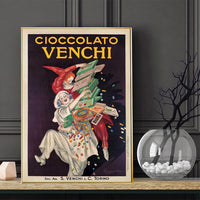 Thumbnail for Wall Art 40cmx60cm Cioccolato Venchi Vintage Gold Frame Canvas
