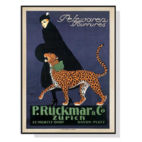 Thumbnail for Wall Art 50cmx70cm Woman Walking Leopard Vintage Black Frame Canvas