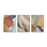 Thumbnail for Wall Art 50cmx70cm Abstract Orange 3 Sets Gold Frame Canvas