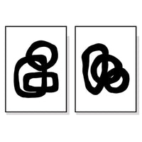 Thumbnail for Wall Art 70cmx100cm Black and White 2 Sets Black Frame Canvas