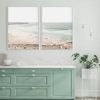 Thumbnail for Wall Art 70cmx100cm Coastal Prints 2 Sets White Frame Canvas