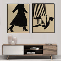 Thumbnail for Wall Art 60cmx90cm Fashion Illustration 2 Sets Black Frame Canvas