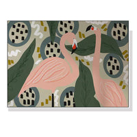 Thumbnail for Wall Art 60cmx90cm Flamingo White Frame Canvas