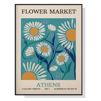 Thumbnail for Wall Art 50cmx70cm Flower Market Athens Black Frame Canvas
