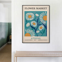 Thumbnail for Wall Art 50cmx70cm Flower Market Athens Black Frame Canvas