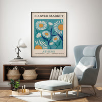 Thumbnail for Wall Art 50cmx70cm Flower Market Athens Black Frame Canvas