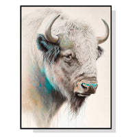 Thumbnail for Wall Art 80cmx120cm Great White Buffalo Black Frame Canvas
