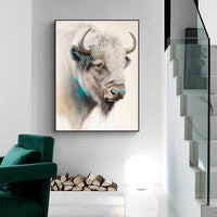Thumbnail for Wall Art 80cmx120cm Great White Buffalo Black Frame Canvas