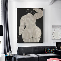 Thumbnail for Wall Art 70cmx100cm Mid Century Lady Black Frame Canvas