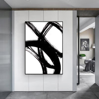 Thumbnail for Wall Art 50cmx70cm Minimalist Black Artwork Black Frame Canvas