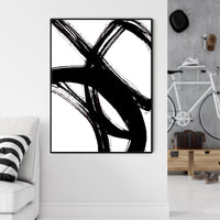 Thumbnail for Wall Art 70cmx100cm  Minimalist Black Artwork Black Frame Canvas