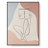 Thumbnail for Wall Art 50cmx70cm Woman Reading Book Black Frame Canvas