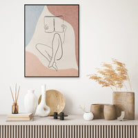 Thumbnail for Wall Art 50cmx70cm Woman Reading Book Black Frame Canvas