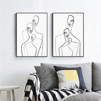 Thumbnail for Wall Art 50cmx70cm Abstract Figures 2 Sets Black Frame Canvas