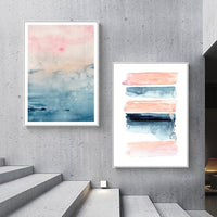 Thumbnail for Wall Art 80cmx120cm Abstract Pink 2 Sets White Frame Canvas