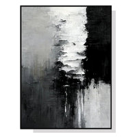 Thumbnail for Wall Art 60cmx90cm Abstract Black White Artwork Black Frame Canvas