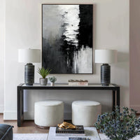 Thumbnail for Wall Art 60cmx90cm Abstract Black White Artwork Black Frame Canvas