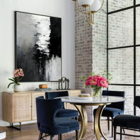 Thumbnail for Wall Art 60cmx90cm Abstract Black White Artwork Black Frame Canvas