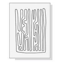 Thumbnail for Wall Art 50cmx70cm Black And White Lines White Frame Canvas