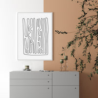 Thumbnail for Wall Art 90cmx135cm Black And White Lines White Frame Canvas