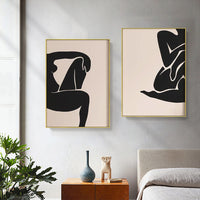 Thumbnail for Wall Art 80cmx120cm Female Figure 2 Sets Gold Frame Canvas