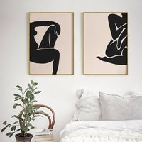 Thumbnail for Wall Art 90cmx135cm Female Figure 2 Sets Gold Frame Canvas