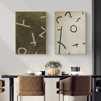 Thumbnail for Wall Art 50cmx70cm Neutral Composition 2 Sets Gold Frame Canvas