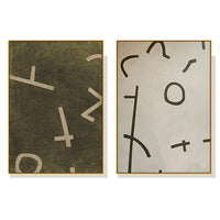 Thumbnail for Wall Art 40cmx60cm Neutral Composition 2 Sets Gold Frame Canvas