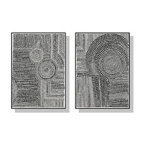 Thumbnail for Wall Art 70cmx100cm Clustered Dots 2 Sets Black Frame Canvas