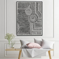 Thumbnail for Wall Art 90cmx135cm Clustered Dots A Black Frame Canvas