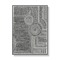 Thumbnail for Wall Art 100cmx150cm Clustered Dots A Black Frame Canvas