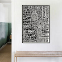 Thumbnail for Wall Art 60cmx90cm Clustered Dots A Black Frame Canvas