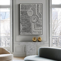Thumbnail for Wall Art 70cmx100cm Clustered Dots A Black Frame Canvas