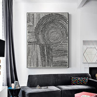 Thumbnail for Wall Art 80cmx120cm Clustered Dots B Black Frame Canvas