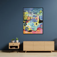 Thumbnail for Wall Art 100cmx150cm Summer Smile B Black Frame Canvas