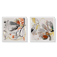 Thumbnail for Wall Art 100cmx100cm Blooming Spring Floral 2 Sets White Frame Canvas
